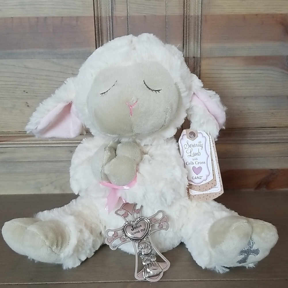 GANZ Serenity Lamb Plush with Crib Cross